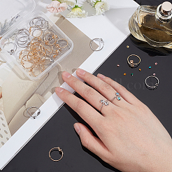 40 шт. 2-х цветные латунные оправы для колец со стразами KK-AR0002-12