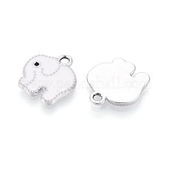 合金エナメルチャーム  象のチャーム  プラチナ  ミックスカラー  15x14x2mm  穴：1.8mm&nbsp;PALLOY-T092-31P