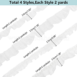 4 шт. 4 стиля двухслойная и однослойная ткань с кружевной отделкой из чинлона DIY-WR0003-87A