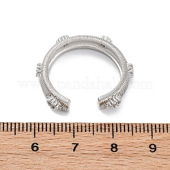 Латунные кольца-манжеты с микропаве и прозрачным цирконием для женщин&nbsp;RJEW-Q009-11P