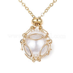 Chaînes en laiton pochette en macramé support de pierre vide pour la fabrication de colliers pendentifs&nbsp;NJEW-JN04475-01