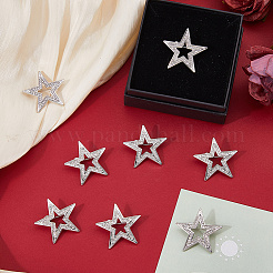8 pièce de strass en alliage étoile pour revers de sac à dos et vêtements&nbsp;JEWB-DC0001-35P