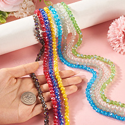 8 нить 8 стилей гальванические стеклянные бусины нити EGLA-TA0002-91