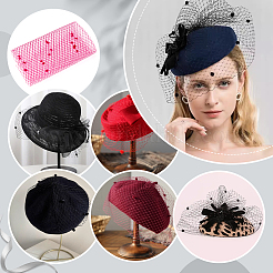 Сетка для свадебной фаты из полиэстера с синельным краем AJEW-WH0471-103A-04