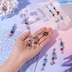 Décorations de pendentif de puce de pierre précieuse de chakra&nbsp;HJEW-TAC0027