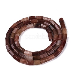 Hilos de cuentas de cuarzo rutilado con pelo de conejo rojo natural&nbsp;GG-N002-01A-11