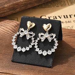 Серьги-гвоздики из циркония&nbsp;EJEW-D301-06G-01