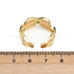 Латунные микро проложить манжеты кольца кубического циркония&nbsp;RJEW-D326-02G