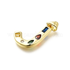 Pendentifs en laiton zircon cubique transparent&nbsp;KK-G521-01G-J-01