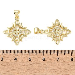 Pendentifs en laiton sertis de micro-pavés de zircone cubique transparente pour Halloween&nbsp;KK-H279-11E-G