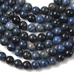 Натуральный сорт дюмортьеритовых кварцевых круглых нитей X-G-P075-43-8mm