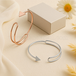 2шт. 2-х цветные браслеты-манжеты из сплава для женщин&nbsp;BJEW-HY0002-06