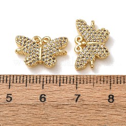 Ciondoli connettore in ottone con micro pavé di zirconi chiari&nbsp;CU-CBA4579-01G-E