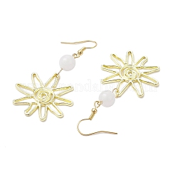 Серьги-подвески из сплава белого нефрита&nbsp;EJEW-JE06425-03