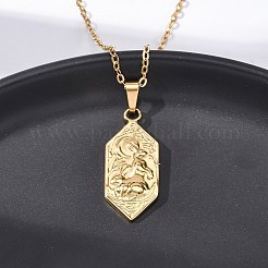 Шестиугольник с луной и кроликом NJEW-H059-20G