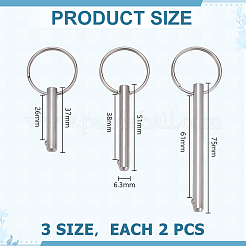 6 шт. 3 стиля 316 хирургический нержавеющий шаровой штифт&nbsp;STAS-AR0002-67