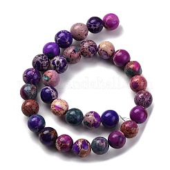 Brins de perles de jaspe impérial/régalite naturelle teintée/jaspe sédimentaire marin&nbsp;G-B124-C02-09