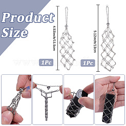 2 pieza 2 estilos 667 bolsa de macramé para lápiz labial de acero inoxidable con colgante decorativo&nbsp;HJEW-CP0001-48