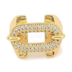 Манжеты из латуни с микро паве кубический цирконий для женщин RJEW-S392-13G