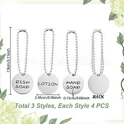 12 Stück 3 Stile 304 Edelstahl Geschenkanhänger&nbsp;AJEW-GA0009-76P