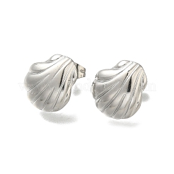 Orecchini a forma di conchiglia in acciaio inossidabile 304 per donna&nbsp;EJEW-U027-01P