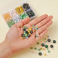 414шт 8 стиля сердце и плоские круглые непрозрачные/прозрачные акриловые бусины MACR-YW0001-46