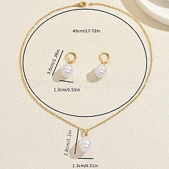 Ovale Ohrringe und Halsketten-Sets aus Imitationsperlen aus Kunststoff für Damen&nbsp;XB7297