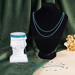 2.5 m de perles turquoise synthétiques faites à la main et chaînes à maillons ronds en acier inoxydable 316&nbsp;DIY-TA0016-15A-P