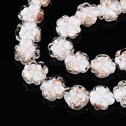 Светящиеся стеклянные бусины ручной работы из золотой фольги FOIL-N029-01A