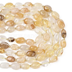 Натуральный желтый гематоидный кварц/золотые целебные кварцевые бусины нити&nbsp;G-G453-D15-01