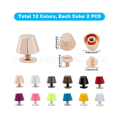 合金キャビネットと引き出しノブ  アクセサリー箱のノブ  ミックスカラー  9.5x6.5mm  12色  2個/カラー  24pc&nbsp;PALLOY-PH0013-58