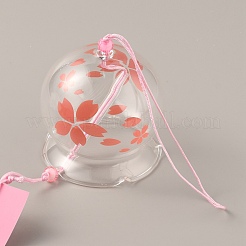 Carillons éoliens japonais en verre&nbsp;DJEW-WH0016-36B-01
