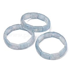 Braccialetti elasticizzati rettangolari in giada naturale tinta di bianco&nbsp;GG-CBA9ACE-C11