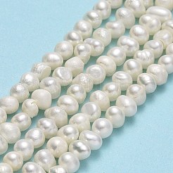 天然養殖淡水パールビーズ連売り  ポテト  ベージュ  2~3.5x3~5x3~5mm  穴：0.5mm  約109~132個/連  14.17~14.25インチ（36~36.2cm）&nbsp;PEAR-F018-04C-01