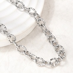 Ожерелья-цепочки из нержавеющей стали 201 толщиной 6 мм с текстурированной поверхностью&nbsp;NJEW-K302-03P