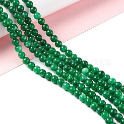 天然白翡翠の丸いビーズ連  染め  グリーン  6mm  穴：0.8mm  約62個/連  15.35''（39センチメートル）&nbsp;G-E141-03C