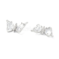 Латунные микропаве прозрачные подвески с фианитом&nbsp;KK-E068-VF241