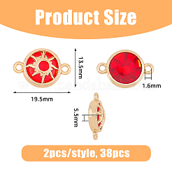 38 шт. 19 стиля стеклянных соединительных подвесок&nbsp;GLAA-DC0001-26