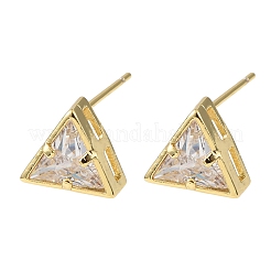 Boucles d'oreilles en laiton zircon cubique micro pavé clair&nbsp;EJEW-C174-02F-G