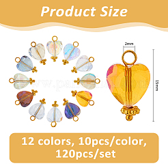 120шт 12 цвета подвески из гальванического стекла&nbsp;PALLOY-FH00171