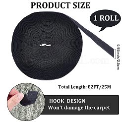 ナイロンタッチファスナーリボン  服装アクセサリー  ブラック  1インチ（25mm）  約27.34ヤード（25m）/ロール&nbsp;OCOR-WH20003-17A