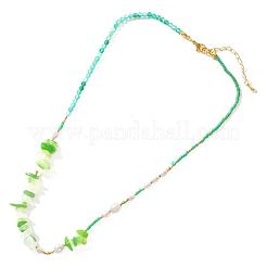 Модные зеленые ожерелья из бисера с натуральным камнем для женщин FC1774