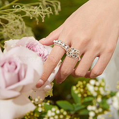 4шт 2 цвета регулируемые компоненты латунного кольца&nbsp;KK-PH0005-29