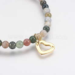 Природных драгоценных камней из бисера браслеты простирания BJEW-JB03543