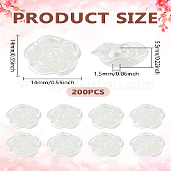 200шт бусины из искусственного жемчуга из АБС-пластика&nbsp;OACR-LP0001-01