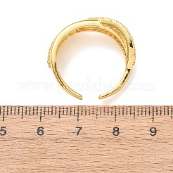 Offene Manschettenringe aus Messing mit Mikropavé und Zirkonia für Damen&nbsp;RJEW-F217-08G