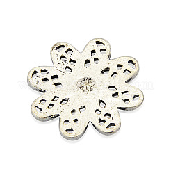 Тибетском стиле сплав горный хрусталь цветок кулоны&nbsp;ALRI-J132-01AS