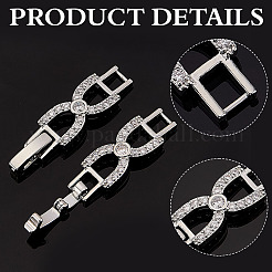 8 шт. 4 стиля застежки для часов с бантом из латуни с прозрачным кубическим цирконием ZIRC-ME0001-04P