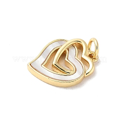 Подвески из латуни с натуральными белыми ракушками KK-S522-08C-G