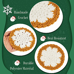 3 handgewebter Untersetzer aus Polyester-Makramee mit Schneeflockenmotiv&nbsp;DIY-TA0013-98C